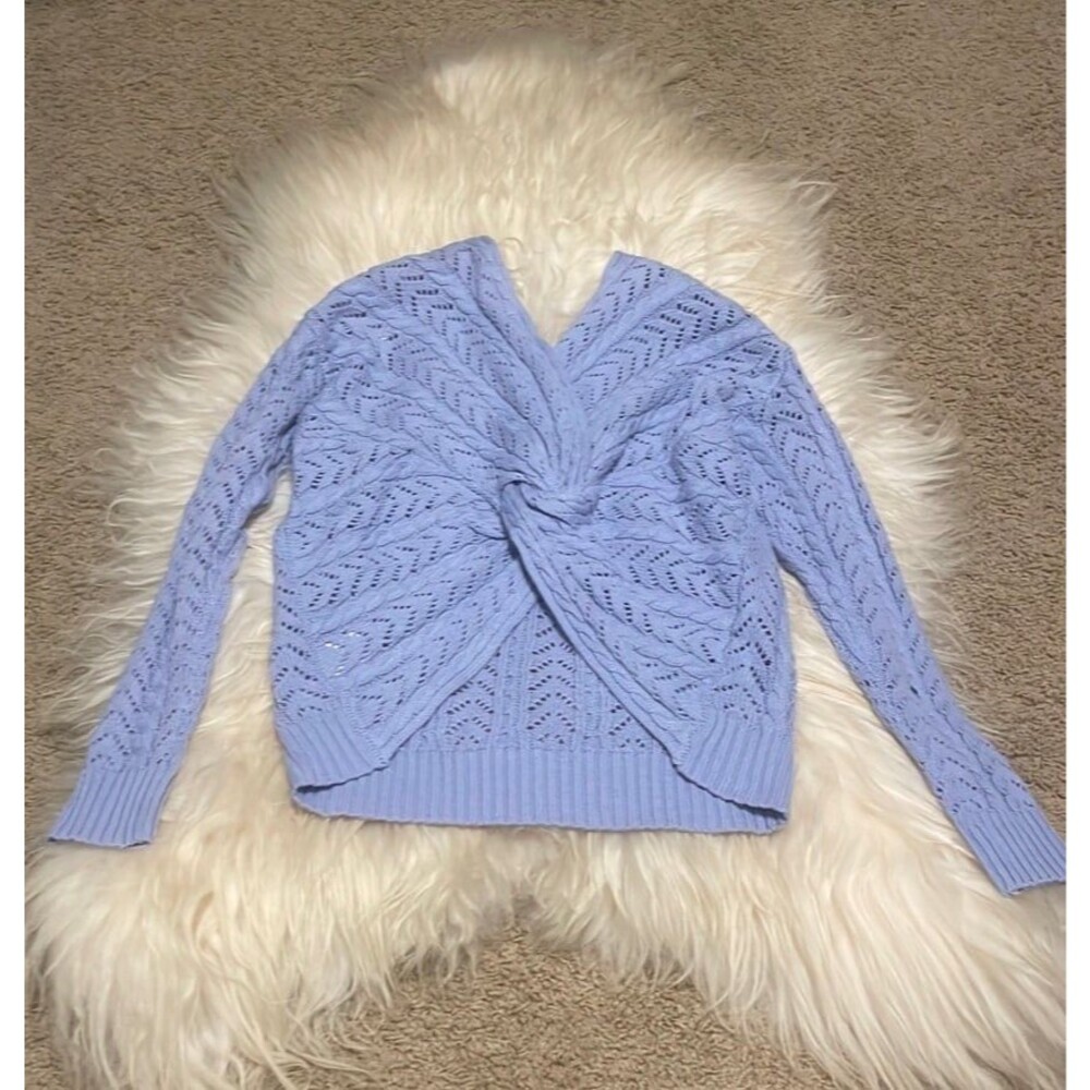 Jessica Simpson Blue Crotchet Sweater NWT
